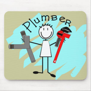 Tapis De Souris Conception de personne de bâton de plombier
