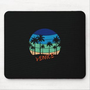 Tapis De Souris Conception de plage de coucher de soleil rétro vin