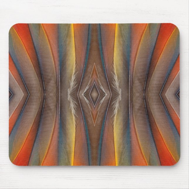 Tapis De Souris conception de plume d'Ara scarlet (Devant)