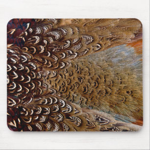 Tapis De Souris Conception de plume de faisan marron