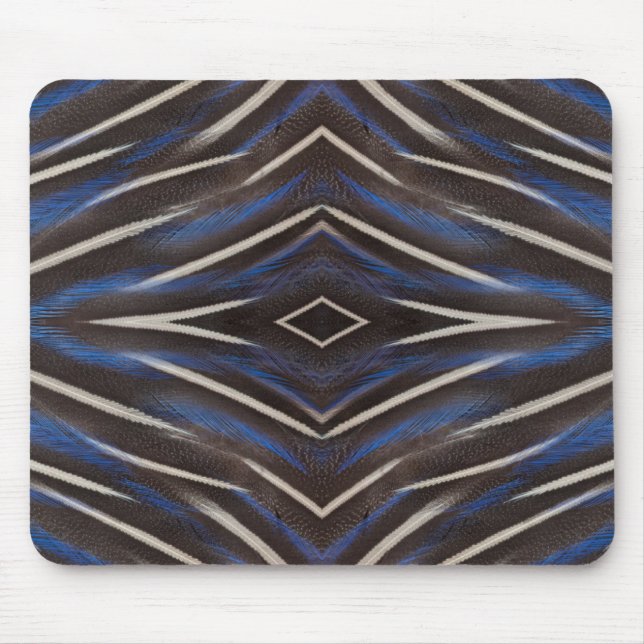 Tapis De Souris Conception de plume de pintade guinéenne diamantée (Devant)