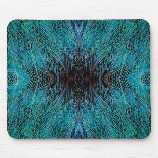 Tapis De Souris Conception de plume fractale d'oiseau de paradis (Devant)