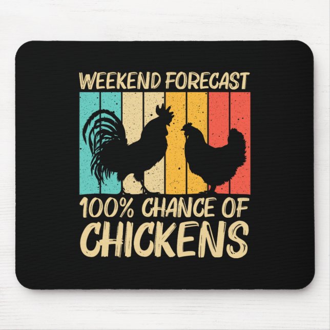 Tapis De Souris Conception de poulet drôle pour hommes femmes ferm (Devant)