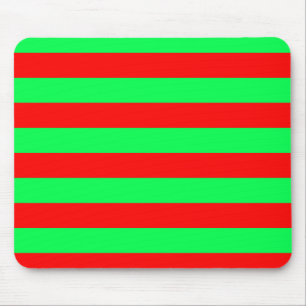 Tapis De Souris Conception de rayures rouges et vertes
