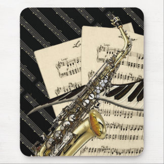 Tapis De Souris Conception de saxophone et de musique de piano