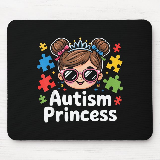 Tapis De Souris Conception de sensibilisation à l'autisme princess (Devant)