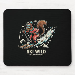 Tapis De Souris Conception de ski de neige d'écureuil cool pour le
