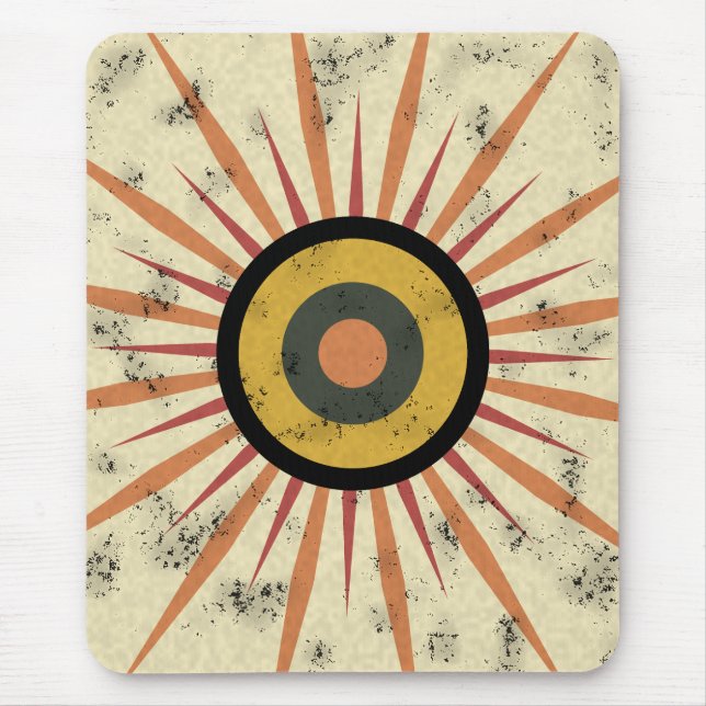 Tapis De Souris Conception de soleil levant rétro boho (Devant)