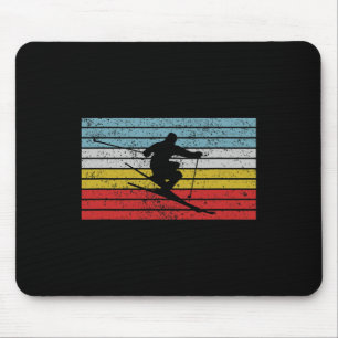 Tapis De Souris Conception de sports de ski de style libre vintage
