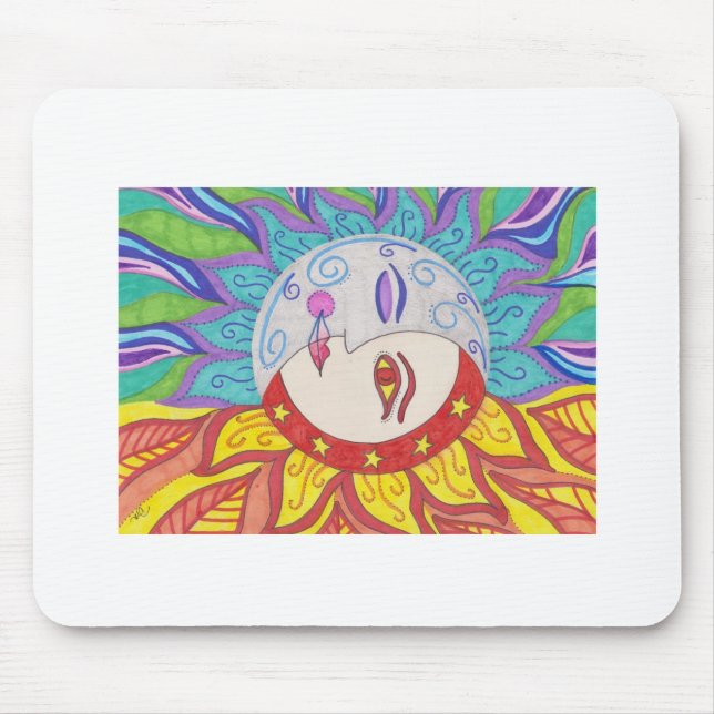 Tapis De Souris Conception de Sun de lune (Devant)