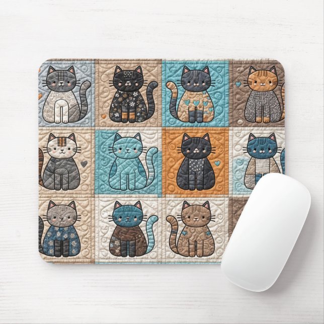 Tapis De Souris Conception de surface composée de chats (Avec souris)