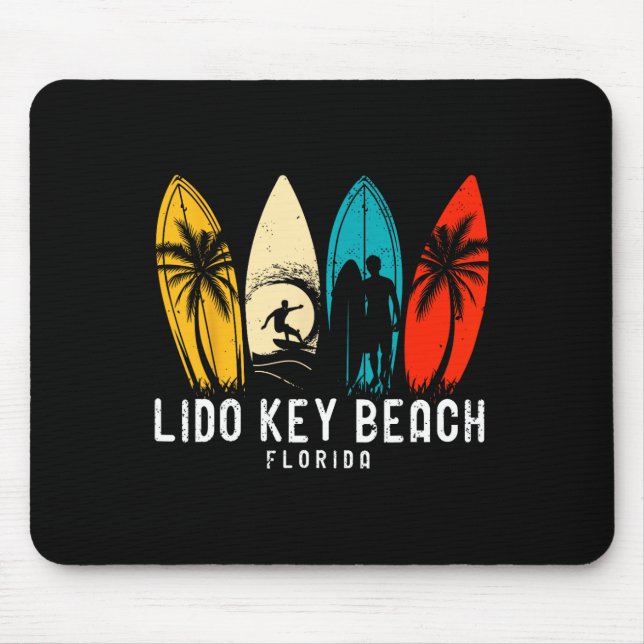 Tapis De Souris Conception de surfboarder de plage de Retro Lido K (Devant)