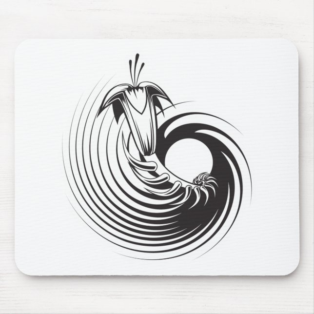 Tapis De Souris Conception de tatouage Plante spirale (Devant)