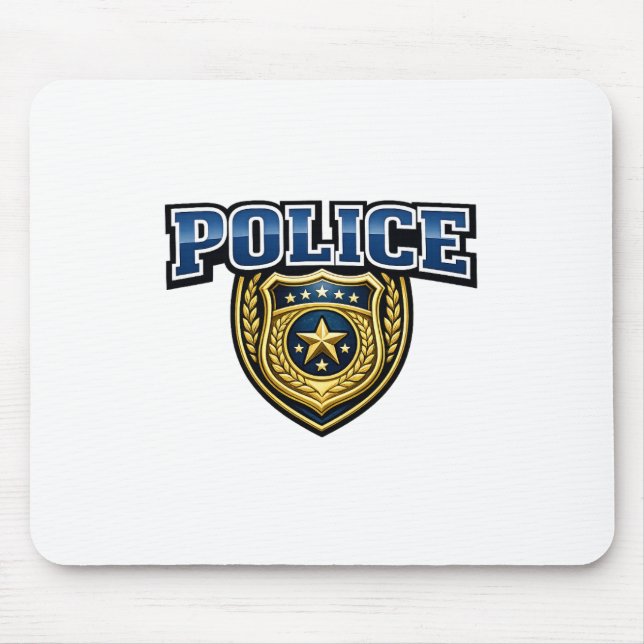 Tapis De Souris Conception de texte gras pour insigne de police (Devant)
