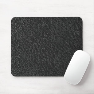 Tapis De Souris Conception de texture de cuir noir foncé de bureau