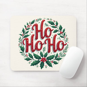 Tapis De Souris Conception de typographie de couronne de Noël Ho H