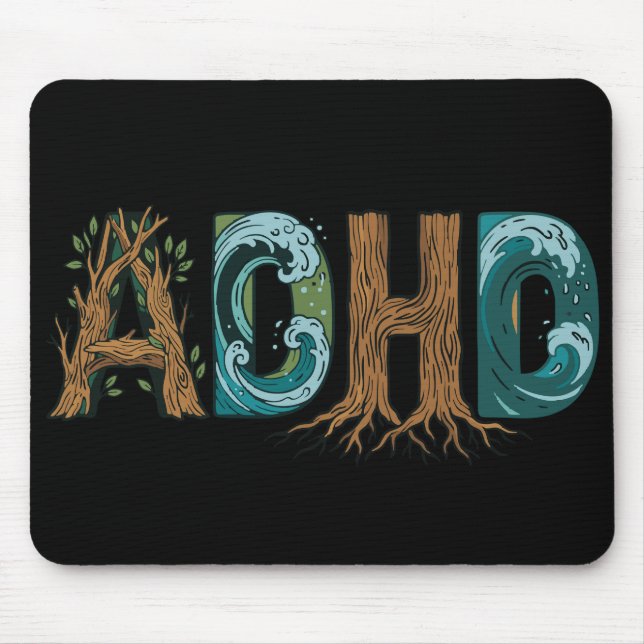 Tapis De Souris Conception de typographie Éléments de la nature TD (Devant)