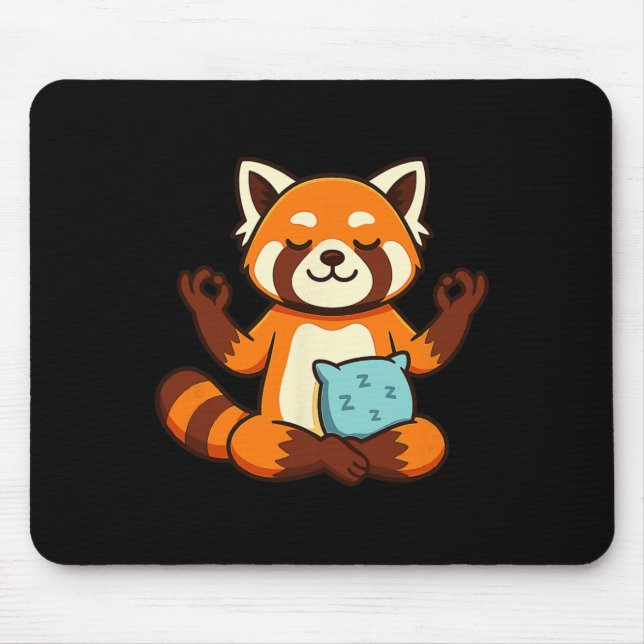 Tapis De Souris Conception de yoga zen méditation Panda roux  (Devant)