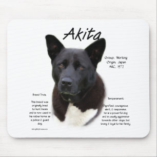 Tapis De Souris Conception d'histoire d'Akita (noir)
