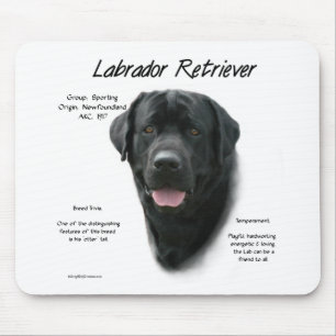 Tapis De Souris Conception d'histoire de labrador retriever (noir)