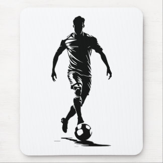 Tapis De Souris Conception d'homme de football avec ballon.