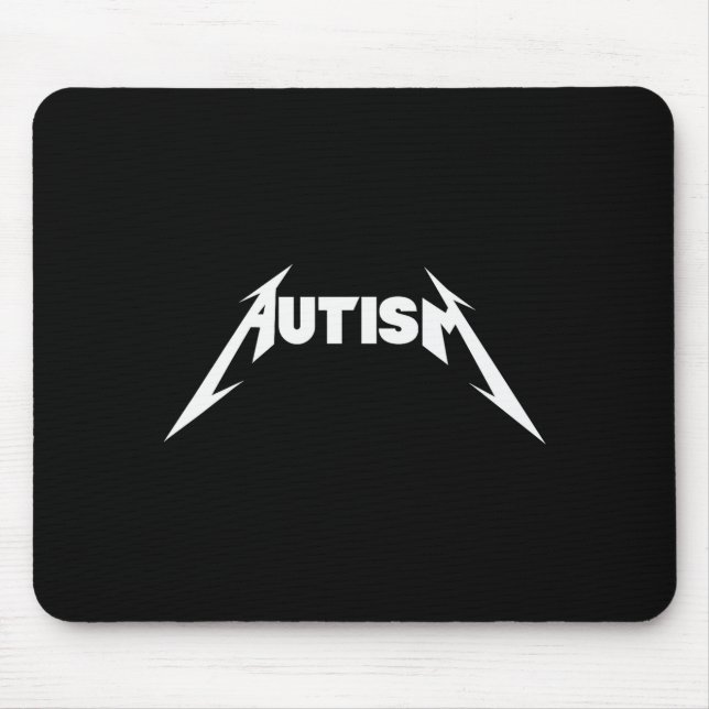 Tapis De Souris Conception drôle Autisme Squelette Mème Métal Rock (Devant)