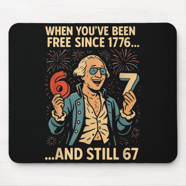 Tapis De Souris Conception drôle de mème de George Washington 6-7  (Devant)