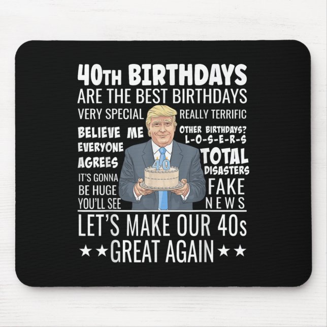 Tapis De Souris Conception du 40e anniversaire - Drôle Citation de (Devant)