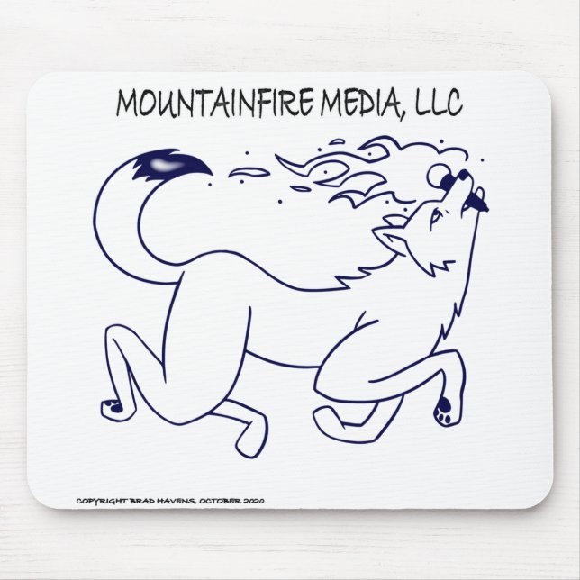 Tapis De Souris Conception du logo MountainFire Media sur un (Devant)