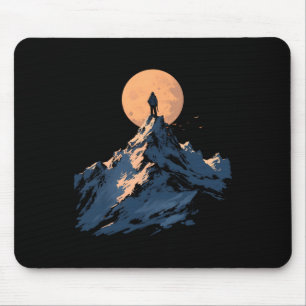 Tapis De Souris Conception du pic de la montagne de la pleine lune