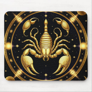 Tapis De Souris Conception du Zodiaque Scorpion Doré