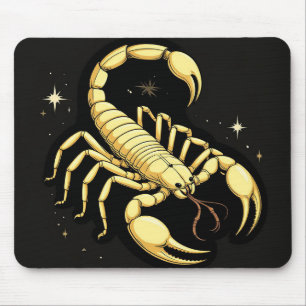 Tapis De Souris Conception du zodiaque Scorpion doré avec ornement