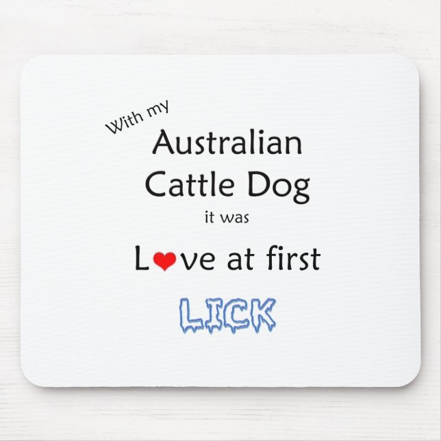 Tapis De Souris Conception d'un lick de chien de bétail australien (Devant)