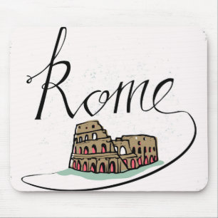 Tapis De Souris Conception en lettres de main de Rome