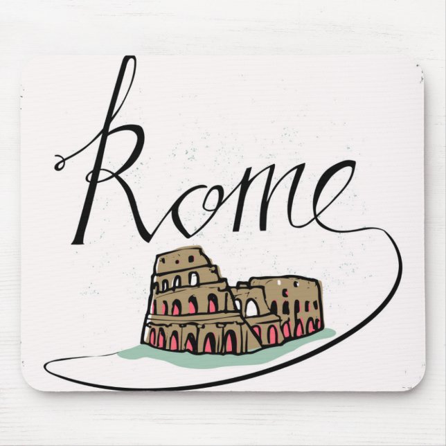 Tapis De Souris Conception en lettres de main de Rome (Devant)