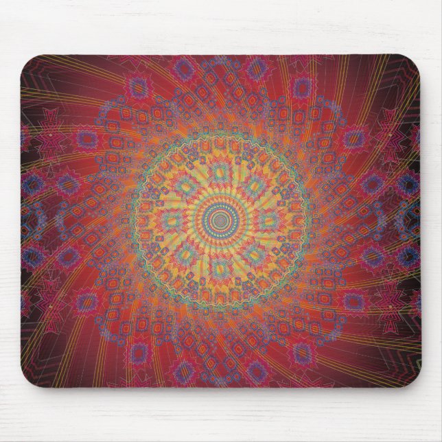 Tapis De Souris Conception en spirale psychédélique de fractale : (Devant)