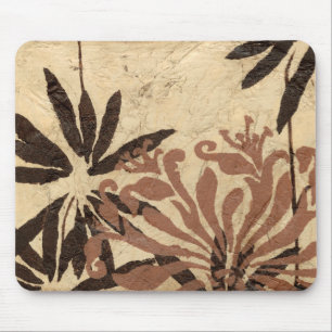 Tapis De Souris Conception florale de pochoir avec le feuille