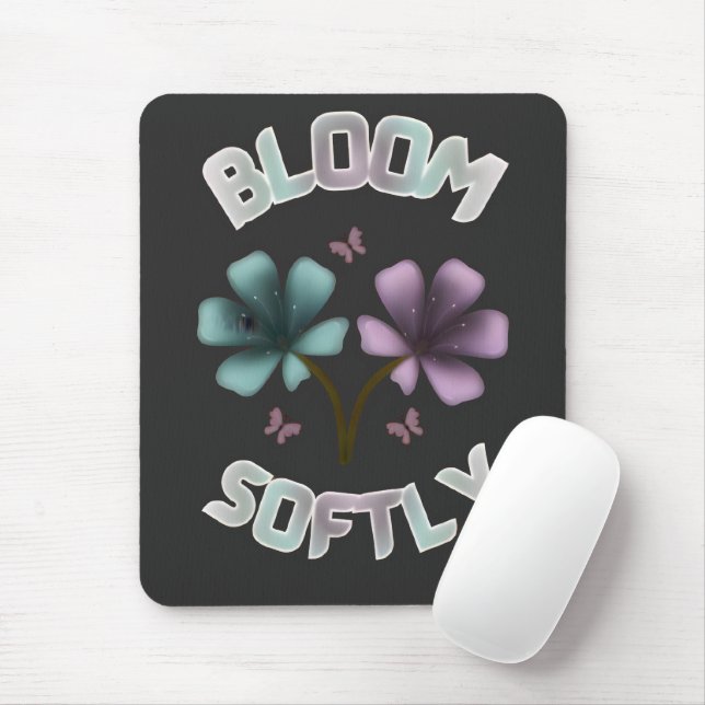 Tapis De Souris Conception florale de printemps Bloom Softly Paste (Avec souris)