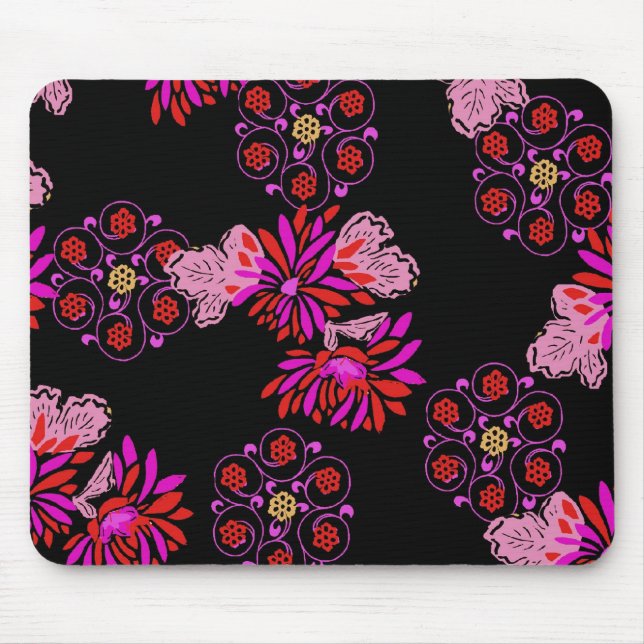 Tapis De Souris conception florale japonaise (Devant)