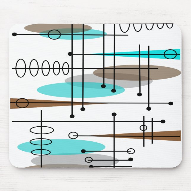 Tapis De Souris Conception inspirée par l'ère atomique du milieu d (Devant)