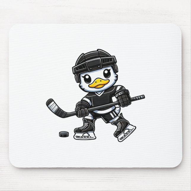 Tapis De Souris Conception mignonne de canard chibi jouant au hock (Devant)
