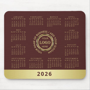 Tapis De Souris Conception or or rouge foncé, logo ou photo dans u