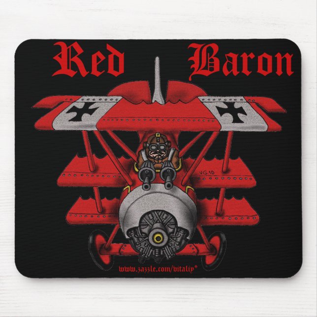 Tapis De Souris Conception plate de mousepad de baron rouge frais (Devant)