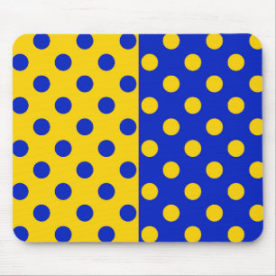 Tapis De Souris Conception Pois demi-bleue Jaune