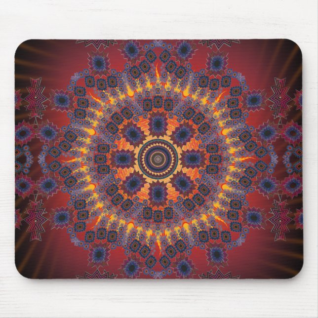 Tapis De Souris Conception radiale psychédélique : Mousepad (Devant)
