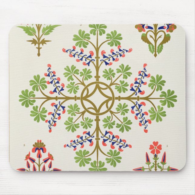 Tapis De Souris Conception rose de papier peint de motif, imprimée (Devant)