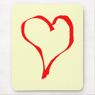 Tapis De Souris Conception rouge et crème de coeur d'amour