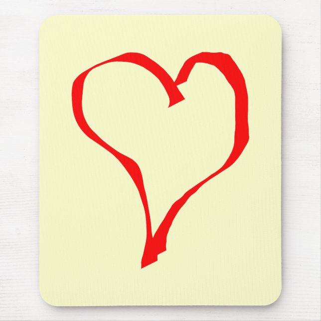 Tapis De Souris Conception rouge et crème de coeur d'amour (Devant)