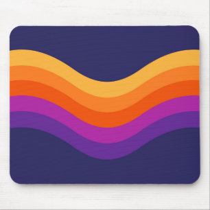 Tapis De Souris Conception simple et colorée d'ondes de style rétr