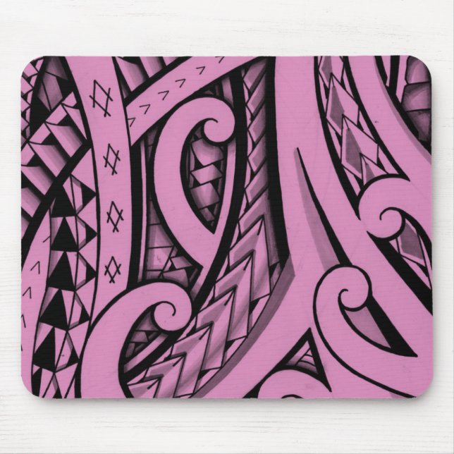 Tapis De Souris Conception tribale rose de tatouage dans le style (Devant)